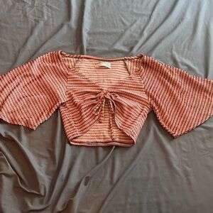 Urban Outfitters Orange Striped Crop Top
